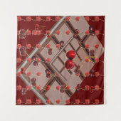 Multifunktionale 'Kirsche & Schokolade' mit Dunkel Wandteppich (Vorderseite (Horizontal))
