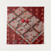 Multifunktionale 'Kirsche & Schokolade' mit Dunkel Wandteppich (Vorderseite)