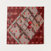 Multifunktionale "Kirschen und Schokolade" mit dun Wandteppich (Vorderseite (Horizontal))