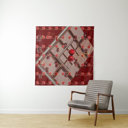 Multifunktionale "Kirschen und Schokolade" mit dun Wandteppich (Beispiel (Horizontal))