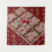 Multifunktionale "Kirschen und Schokolade" mit dun Wandteppich (Vorderseite)