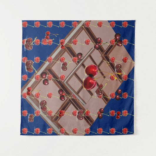 Multifunktionale Schokolade & Kirschen mit Royal B Wandteppich (Vorderseite (Horizontal))