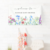 Multihued Wildflower Baby Shower Celebration Banner (Insitu)