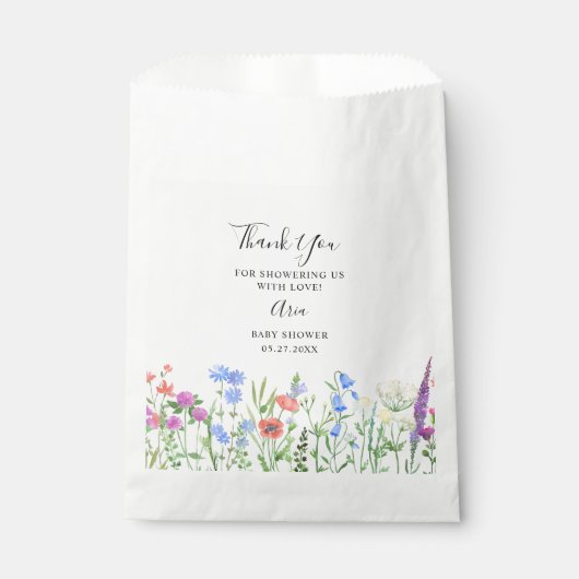 Multihued Wildflower Baby Shower Celebration Geschenktütchen (Vorderseite)