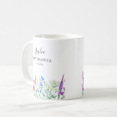 Multihued Wildflower Baby Shower Celebration Kaffeetasse (Vorderseite Links)