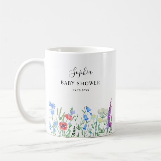Multihued Wildflower Baby Shower Celebration Kaffeetasse (Links)