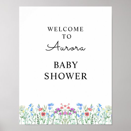 Multihued Wildflower Baby Shower Celebration Poster (Vorne)