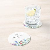 Multihued Wildflower Baby Shower Celebration Runder Pappuntersetzer (Vor Ort)