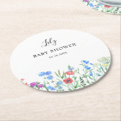 Multihued Wildflower Baby Shower Celebration Runder Pappuntersetzer (Angewinkelt)