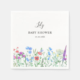 Multihued Wildflower Baby Shower Celebration Serviette