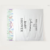 Multihued Wildflower Baby Shower Celebration Wandteppich (Vorderseite (Horizontal))