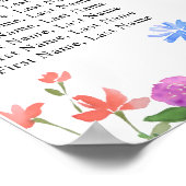 Multihued Wildflower Baby Shower Seating Charts Poster (Ecke)