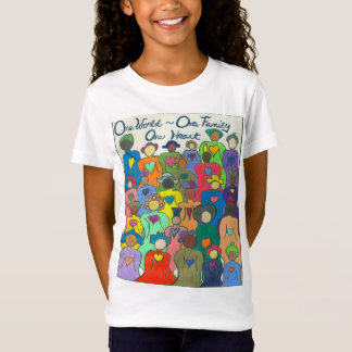 Multikulturelle 1 Welt, 1 Familie, Mädchen t mit 1 T-Shirt