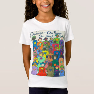 Multikulturelle 1 Welt, 1 Familie, Mädchen t mit T-Shirt