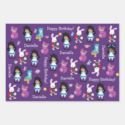 Multikulturelle Alice im Wunderland Geschenkpapier Set (Vorderseite 2)