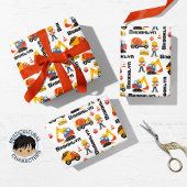 Multikulturelle Boy Construction Personalisiert Geschenkpapier Set
