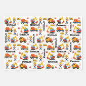 Multikulturelle Boy Construction Personalisiert Geschenkpapier Set (Vorderseite 3)