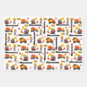 Multikulturelle Boy Construction Personalisiert Geschenkpapier Set (Vorderseite 2)