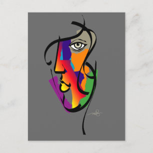 Multikulturelle Frau Postkarte