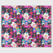 Multikulturelle Frauenfarbenmuster Geschenkpapier (Flach)