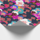 Multikulturelle Frauenfarbenmuster Geschenkpapier (Ecke)