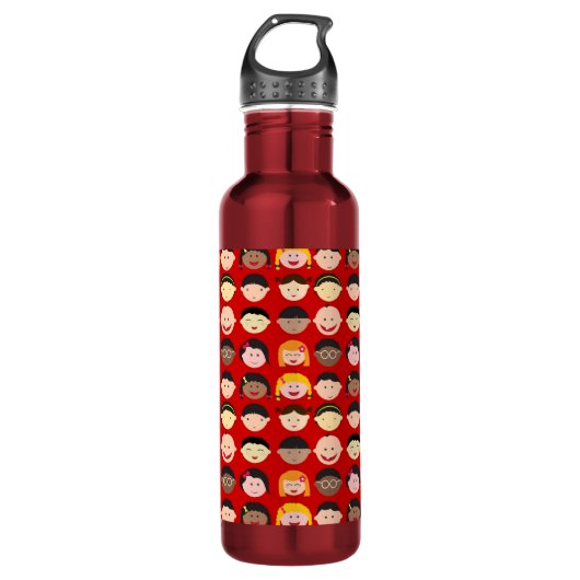 Multikulturelle Kinder Edelstahlflasche (Vorderseite)