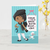 Multikulturelle Schöne und schöne Girl-Card Karte (Gelbe Blume)