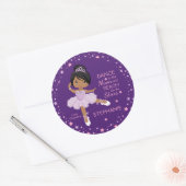 Multikulturelle Sterne & Mondlicht Ballerina Runder Aufkleber (Umschlag)