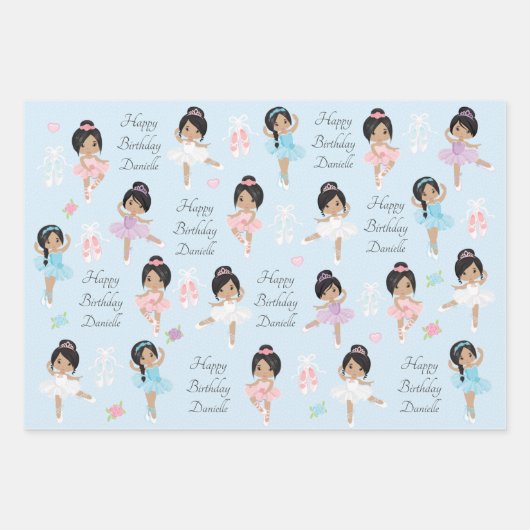 Multikulturelle Verpackungsblätter für Ballerina Geschenkpapier Set (Vorderseite 3)