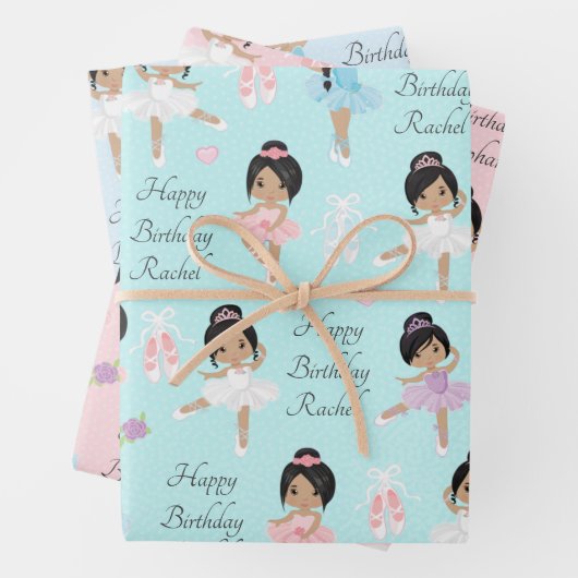 Multikulturelle Verpackungsblätter für Ballerina Geschenkpapier Set (Beispiel)