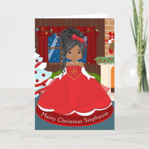 Multikulturelle Weihnachtsprinzessin Feiertagskarte