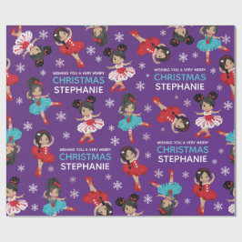 Multikulturelle Weihnachtszeit Ballerina Geschenkpapier