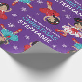 Multikulturelle Weihnachtszeit Ballerina Geschenkpapier (Ecke)