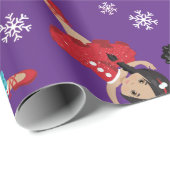 Multikulturelle Weihnachtszeit Ballerina Geschenkpapier (Rolleneckpunkt)