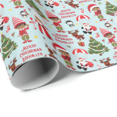 Multikulturelle Weihnachtszeit für Boy Elf Persona Geschenkpapier (Rolleneckpunkt)