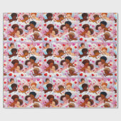 Multikultureller Cherub feiert Liebe und Diversity Geschenkpapier (Flach)