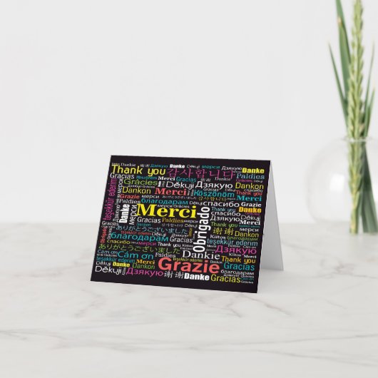 Multikultureller Dank oder Leerzeichen Dankeskarte (Vorderseite)