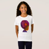 Multikultureller rosa Afro-Silhouette-Mädchen-T - T-Shirt (Vorne ganz)