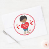 Multikultureller Tag des Glücks Valentins Runder Aufkleber (Umschlag)