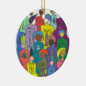 Multikultureller Weihnachtskreis Ornament-2 versah Keramikornament (Rechts)