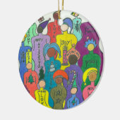 Multikultureller Weihnachtskreis Ornament-2 versah Keramikornament (Links)