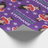 Multikultureller Weihnachtsmann Geschenkpapier (Ecke)