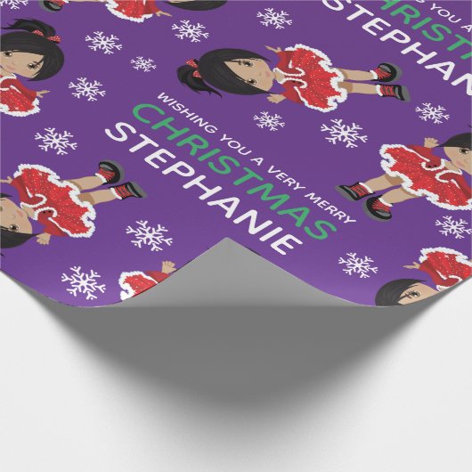 Multikultureller Weihnachtsmann Geschenkpapier (Ecke)