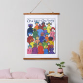 Multikulturelles Band Wandteppich Mit Holzrahmen (Schlafzimmer)