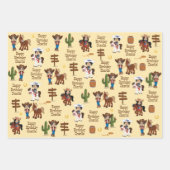 Multikulturelles Cowgirl Personalisiert Wrapping P Geschenkpapier Set (Vorderseite 3)