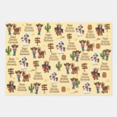 Multikulturelles Cowgirl Personalisiert Wrapping P Geschenkpapier Set (Vorderseite 2)