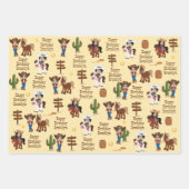 Multikulturelles Cowgirl Personalisiert Wrapping P Geschenkpapier Set (Vorderseite)