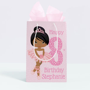 Multikulturelles Geburtstagsgeschenk Ballerina Mit Mittlere Geschenktüte
