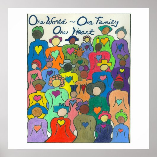 Multikulturelles Poster Eine Welt, eine Familie, H (Vorne)