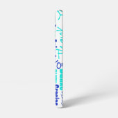 Multilingual Blue Turquoise Vielen Dank Topographi Samsung Galaxy Hülle (Linke Seite)